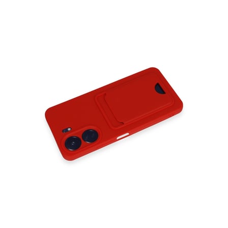 Erdo Ticaret Xiaomi Redmi 13C Kılıfı Kartvizitli Silikon Kırmızı