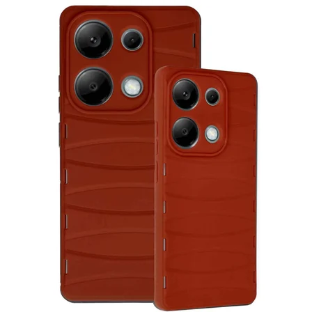 Redmi Note 13 Pro 4G Kılıf Bibercas Silikon Kapak - Kırmızı