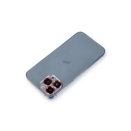 iPhone 12 Pro Metal Kamera Lens Koruma Cam - Kırmızı