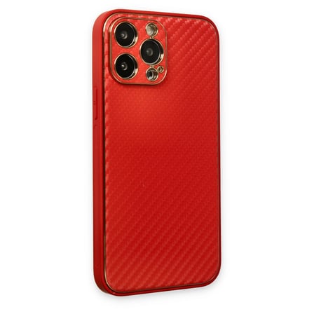iPhone 13 Pro Max Kılıf Coco Karbon Silikon - Kırmızı