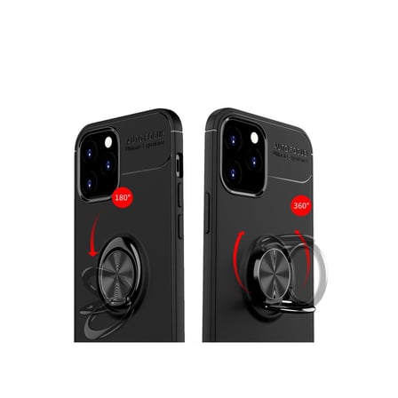 iPhone 12 Kılıf Range Yüzüklü Silikon - Kırmızı