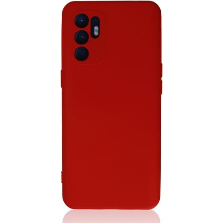 Reno 6 Kılıf Nano içi Kadife Silikon - Kırmızı