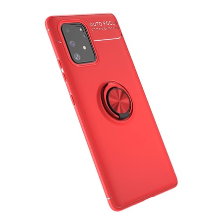 Galaxy A91 / S10 Lite Kılıf Range Yüzüklü Silikon - Kırmızı