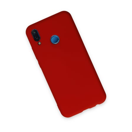 P20 Lite Kılıf Nano içi Kadife Silikon - Kırmızı
