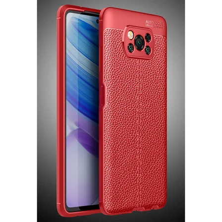 Pocophone X3 Kılıf Auto Focus Kapak - Kırmızı