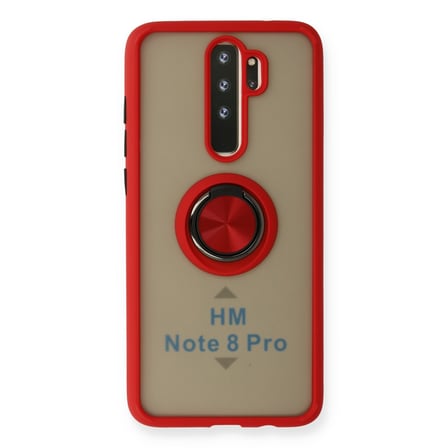 Redmi Note 8 Pro Kılıf Montreal Yüzüklü Silikon Kapak - Kırmızı