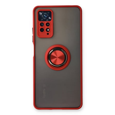 Redmi Note 11 Pro Kılıf Montreal Yüzüklü Silikon Kapak - Kırmızı
