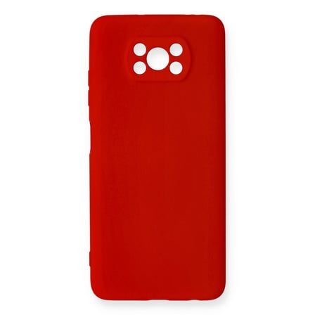 Pocophone X3 Kılıf Nano içi Kadife Silikon - Kırmızı