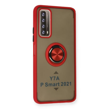 P Smart 2021 Kılıf Montreal Yüzüklü Silikon Kapak - Kırmızı