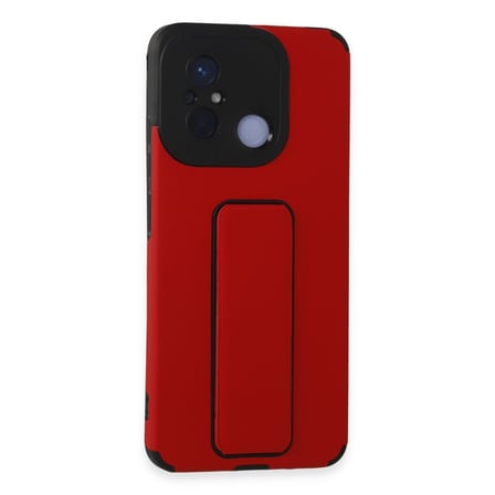 Redmi 12C Kılıf Mega Standlı Silikon - Kırmızı