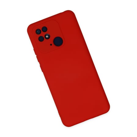 Redmi 10C Kılıf Nano içi Kadife Silikon - Kırmızı