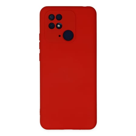 Redmi 10C Kılıf Nano içi Kadife Silikon - Kırmızı