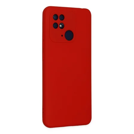 Redmi 10C Kılıf Nano içi Kadife Silikon - Kırmızı