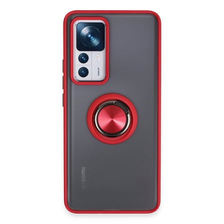 Mi 12T Pro Kılıf Montreal Yüzüklü Silikon Kapak - Kırmızı
