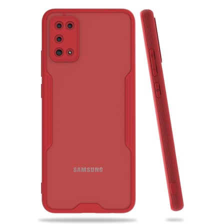 Galaxy A02S Kılıf Platin Silikon - Kırmızı