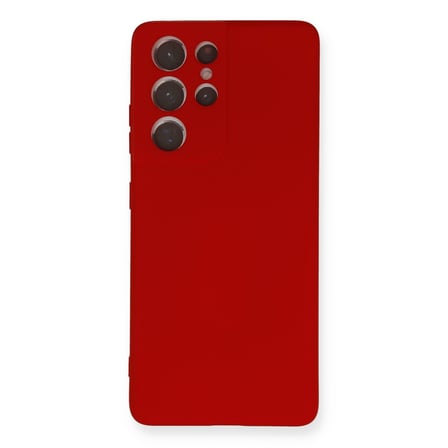 Galaxy S21 Ultra Kılıf Nano içi Kadife Silikon - Kırmızı