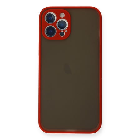iPhone 12 Pro Max Kılıf Montreal Silikon Kapak - Kırmızı
