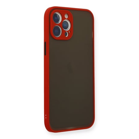 iPhone 12 Pro Max Kılıf Montreal Silikon Kapak - Kırmızı