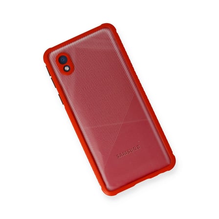 Galaxy A01 Core Kılıf Miami Şeffaf Silikon - Kırmızı