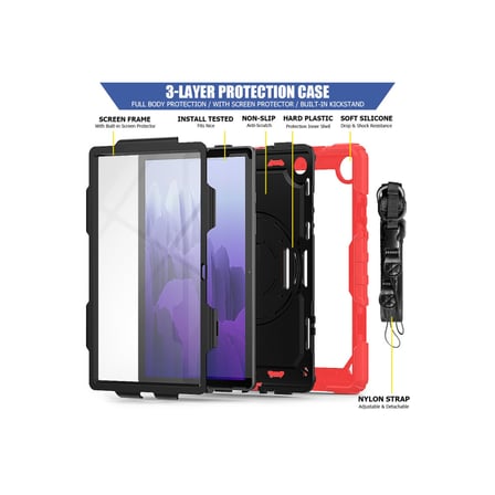 Galaxy T500 Tab A7 10.4 Kılıf Pars Tablet Kapak - Kırmızı