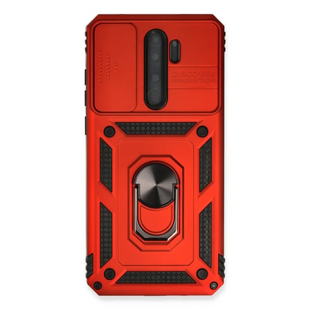 Redmi Note 8 Pro Kılıf Pars Lens Yüzüklü Silikon - Kırmızı
