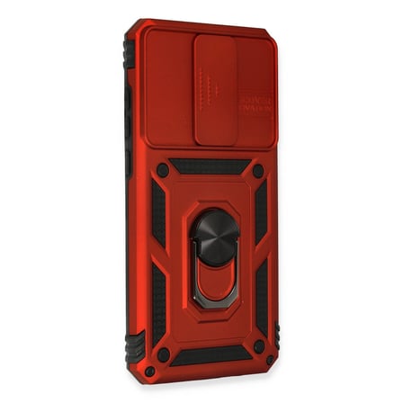 Redmi Note 8 Pro Kılıf Pars Lens Yüzüklü Silikon - Kırmızı