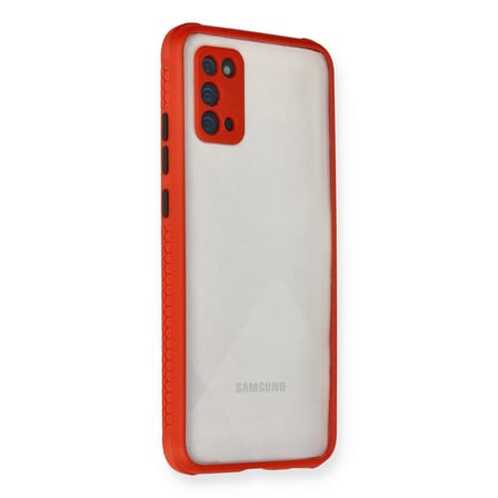 Galaxy A02S Kılıf Miami Şeffaf Silikon - Kırmızı