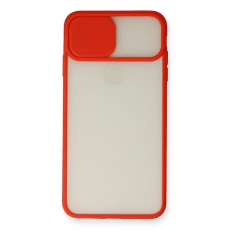 iPhone X Kılıf Palm Buzlu Kamera Sürgülü Silikon - Kırmızı