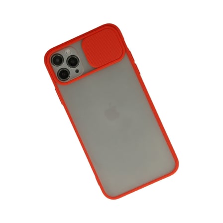 iPhone 11 Pro Max Kılıf Palm Buzlu Kamera Sürgülü Silikon - Kırmızı