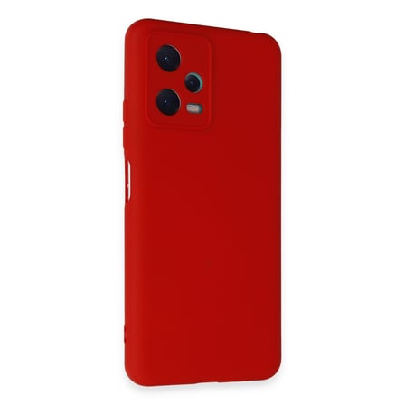 Redmi Note 12 5G Kılıf Nano içi Kadife Silikon - Kırmızı