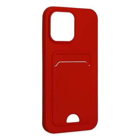 iPhone 14 Pro Kılıf Kelvin Kartvizitli Silikon - Kırmızı