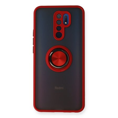 Redmi 9 Kılıf Montreal Yüzüklü Silikon Kapak - Kırmızı