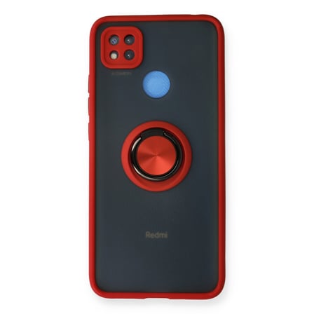 Redmi 9C Kılıf Montreal Yüzüklü Silikon Kapak - Kırmızı