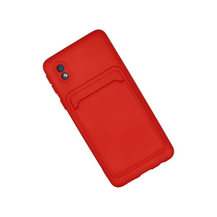 Galaxy A01 Core Kılıf Kelvin Kartvizitli Silikon - Kırmızı