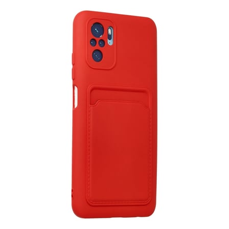 Redmi Note 10S Kılıf Kelvin Kartvizitli Silikon - Kırmızı
