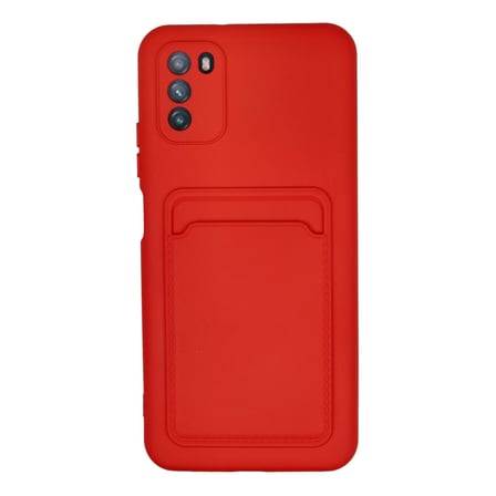 Pocophone M3 Kılıf Kelvin Kartvizitli Silikon - Kırmızı