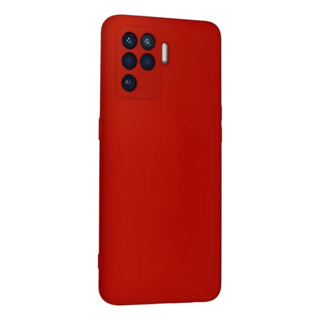 Reno 5 Lite Kılıf Nano içi Kadife Silikon - Kırmızı