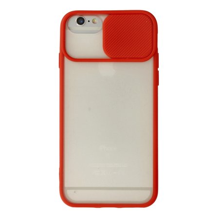 iPhone 6 Kılıf Palm Buzlu Kamera Sürgülü Silikon - Kırmızı