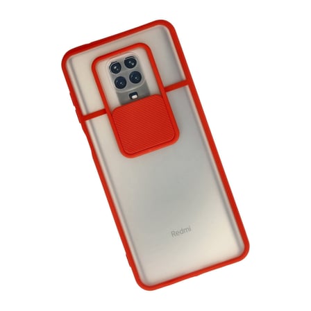 Note 9 Pro Kılıf Palm Buzlu Kamera Sürgülü Silikon - Kırmızı