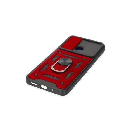 Redmi 10C Kılıf Pars Lens Yüzüklü Silikon - Kırmızı