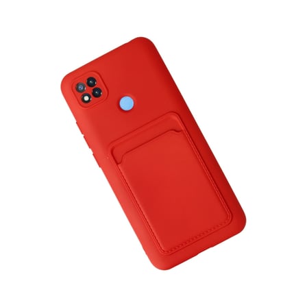 Redmi 9C Kılıf Kelvin Kartvizitli Silikon - Kırmızı
