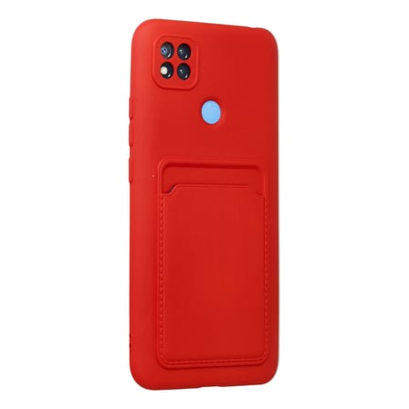 Redmi 9C Kılıf Kelvin Kartvizitli Silikon - Kırmızı