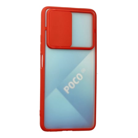 Poco F3 Kılıf Palm Buzlu Kamera Sürgülü Silikon - Kırmızı