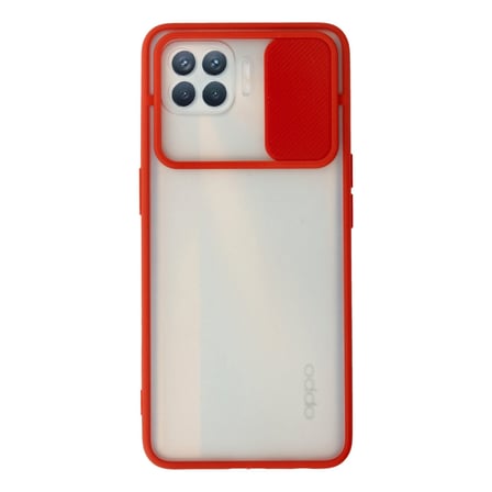 Reno 4 Lite Kılıf Palm Buzlu Kamera Sürgülü Silikon - Kırmızı