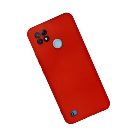 Realme C21 Kılıf Nano içi Kadife Silikon - Kırmızı