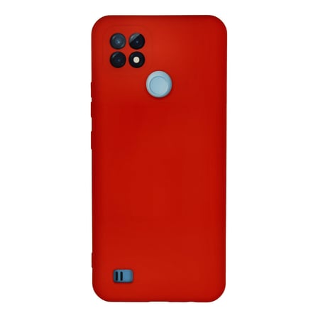 Realme C21 Kılıf Nano içi Kadife Silikon - Kırmızı