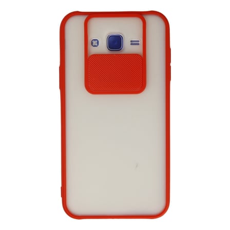 Galaxy J7 Kılıf Palm Buzlu Kamera Sürgülü Silikon - Kırmızı