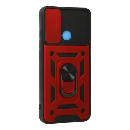 Redmi 9C Kılıf Pars Lens Yüzüklü Silikon - Kırmızı