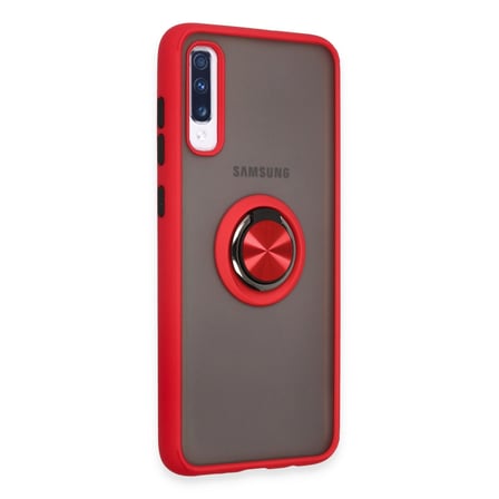 Galaxy A70 Kılıf Montreal Yüzüklü Silikon Kapak - Kırmızı