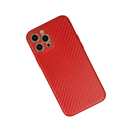 iPhone 12 Pro Max Kılıf Coco Karbon Silikon - Kırmızı